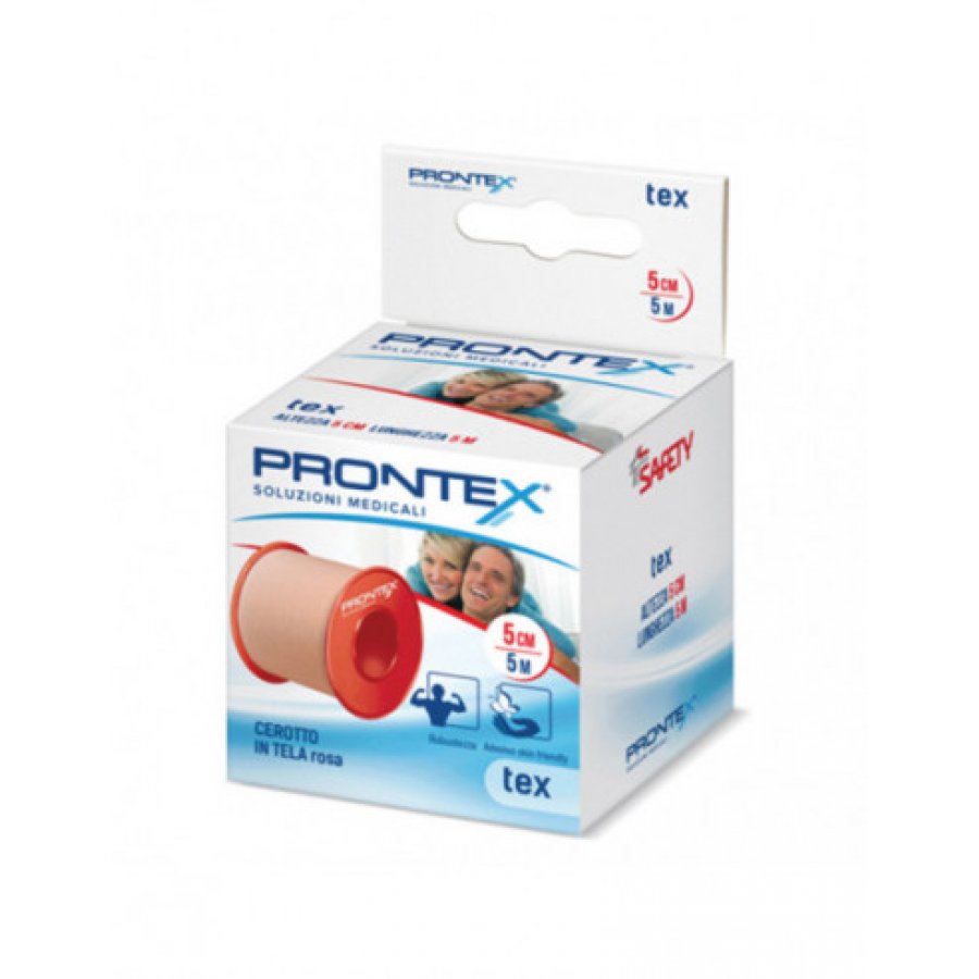 Prontex Tex Cerotto Tela Rosa Fissaggio Medicazioni 5mx5cm 1 Pezzo