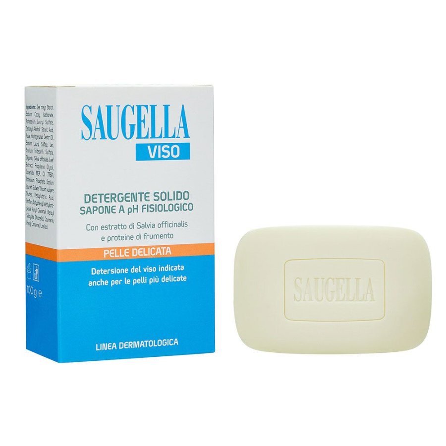 Saugella Viso Detergente Solido pH Fisiologico, 100 g Saugella Viso Detergente Solido pH Fisiologico, 100 g