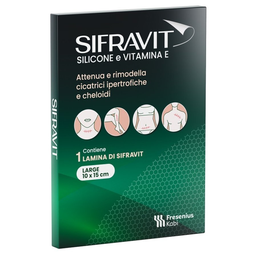 SIFRAVIT Gel Silicone Vitamina E, 10 x 15 cm Large 1 lamina