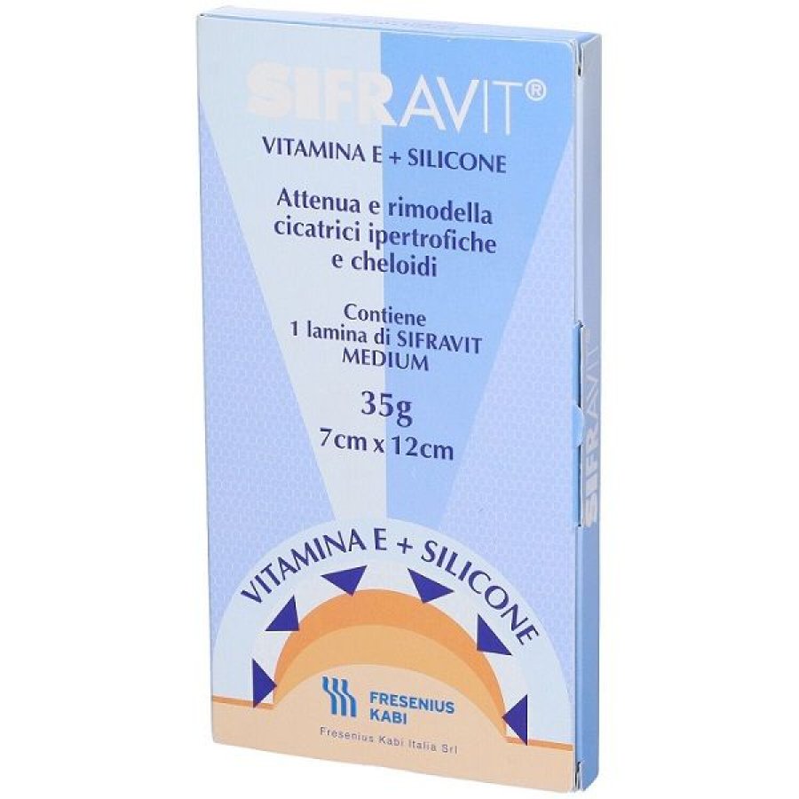 SIFRAVIT Placca Silicone Vitamina E, 7 x 12 cm 1 Pezzo 