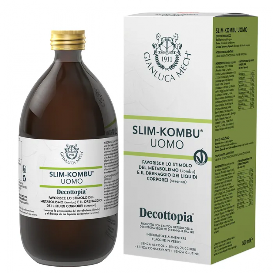 Gianluca Mech Decottopia Slim Kombu Uomo 500ml - Integratore Liquido per il Metabolismo Maschile