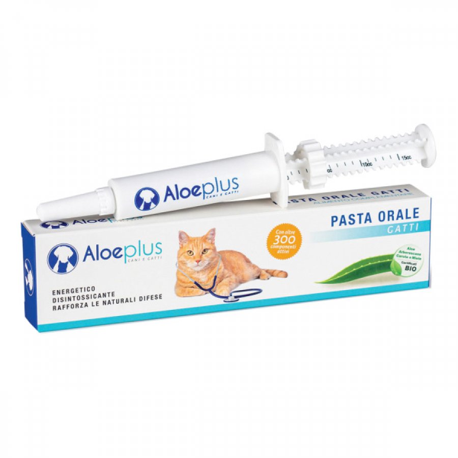 Aloeplus Pasta Orale Classica 15ml - Energetica Disintossicante Per Gatti - Integratore Benessere