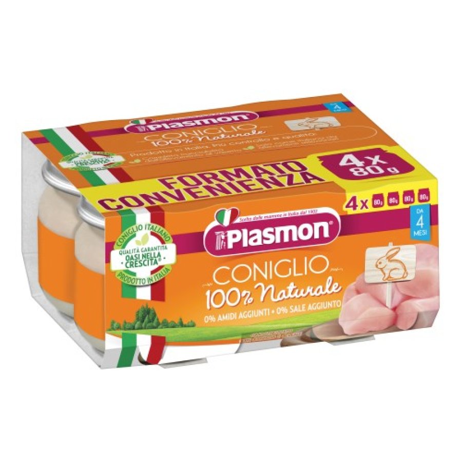Plasmon Omogeneizzato Coniglio, 4 x 80 g
