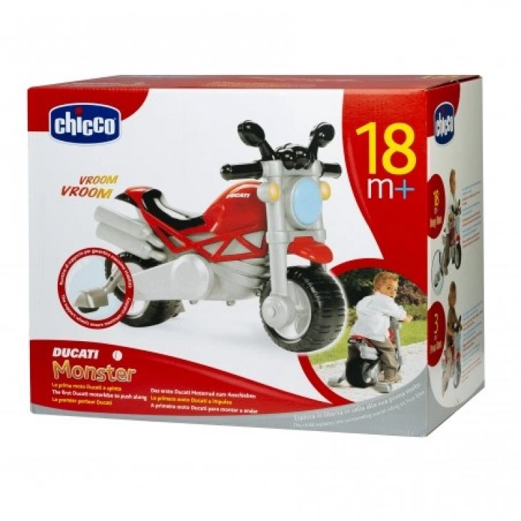 Chicco Gioco Ducati Monster Cavalcabile 18 Mesi+ - Moto Giocattolo per Bambini