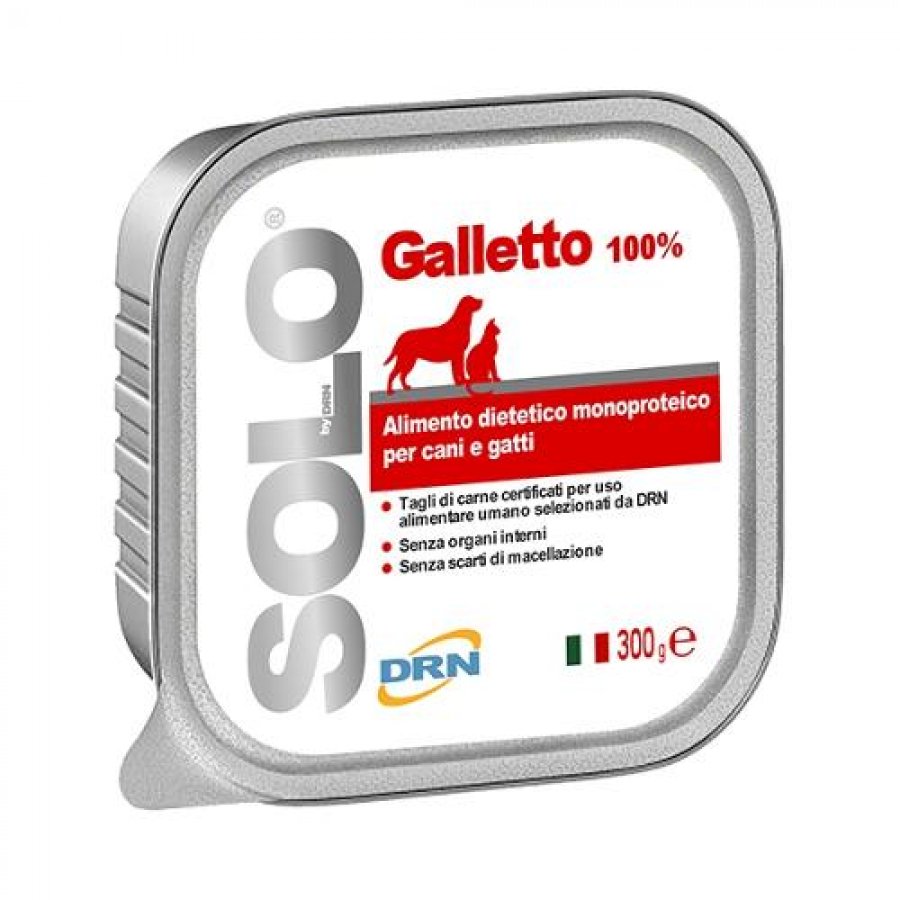 Solo Galletto 100% - Cani e Gatti - 300g - Alimento Naturale per Animali