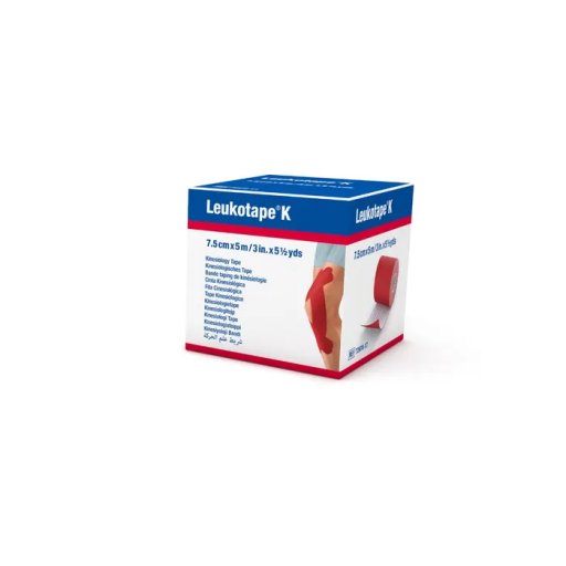 Leukotape K Banda Adesiva 7.5cmx5m Rosso - Supporto Elastico per Kinesiotaping