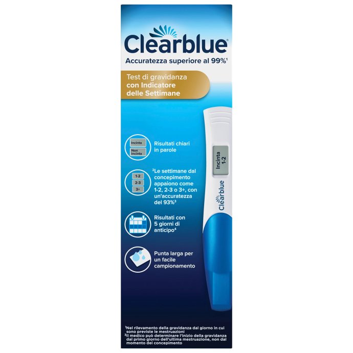 Clearblue Test di Gravidanza Digitale con Indicatore delle Settimane 1 Test Autodiagnostico