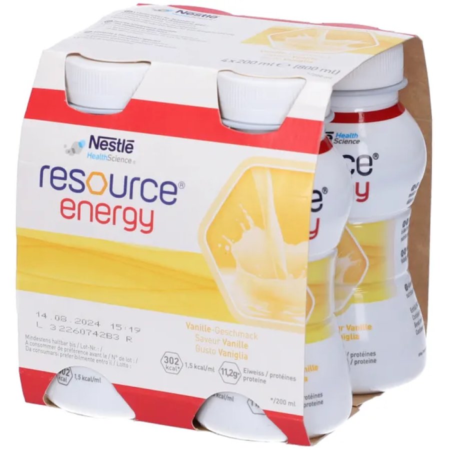 Nestlé, Resource Energy Vaniglia, 4 x 200 ml