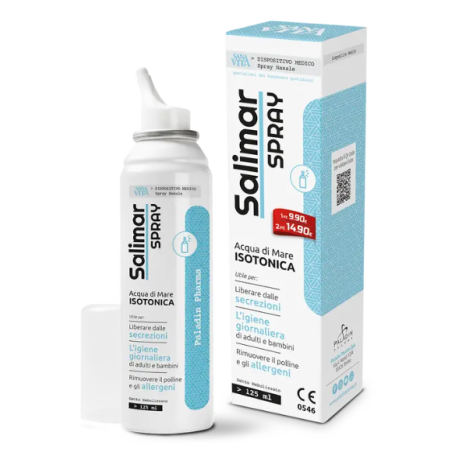 Sanavita Salimar Spray Nasale Isotonico 125 ml - Soluzione Naturale per il Benessere delle Vie Respiratorie