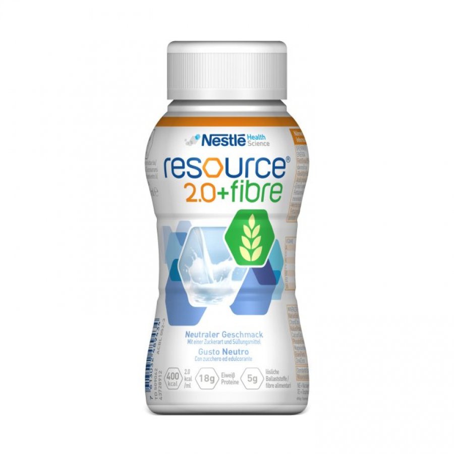 Nestlé - Resource 2.0+ Fibre Gusto Neutro 200ml - Integratore Alimentare per il Benessere Digestivo