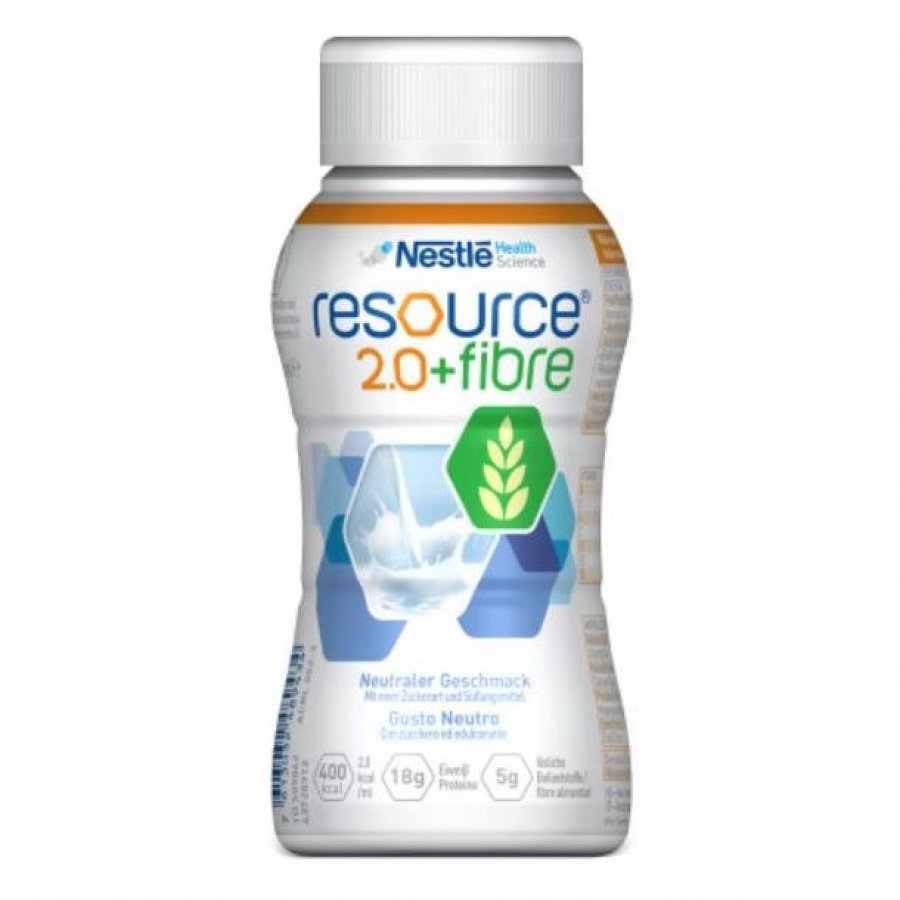 Nestlé - Resource 2.0+ Fibre Gusto Neutro 200ml - Integratore Alimentare per il Benessere Digestivo