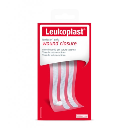 Cerotti Leukosan Strip 6x75mm - 2 Buste x 3 Cerotti - Chiusura Sicura e Indolore per Suture Cutanee