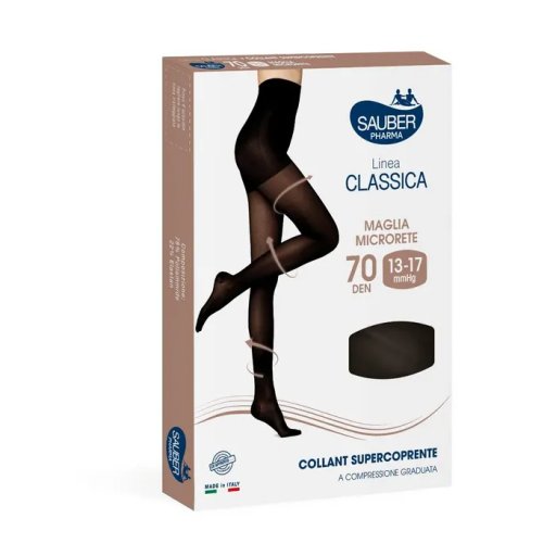 Linea Classica Collant Supercoprente 70 Denari Nero Taglia 4 - Collant a Compressione Graduata