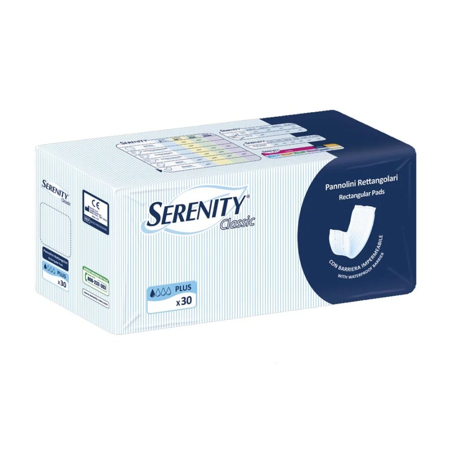 Serenity Classic, Pannolone Rettangolare con barriera, 30 pannoloni