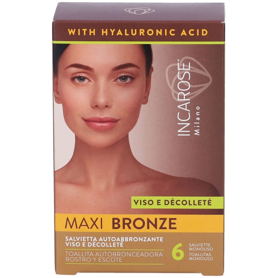 INCAROSE Maxi Bronze Viso D&eacute;collet&eacute;, 6 Salviette