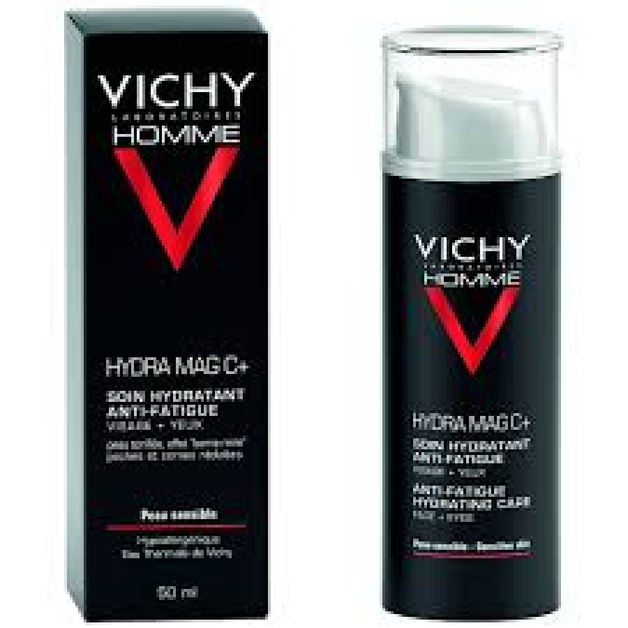 Vichy Homme Gel Idratante 50ml - Trattamento Idratante Anti-Fatica Viso + Occhi