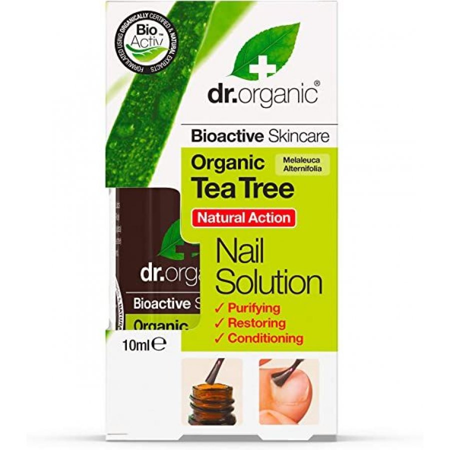 Dr Organic Tea Tree Nail Solution 10 ml - Soluzione per Unghie al Tea Tree per la Salute Ottimale delle Unghie