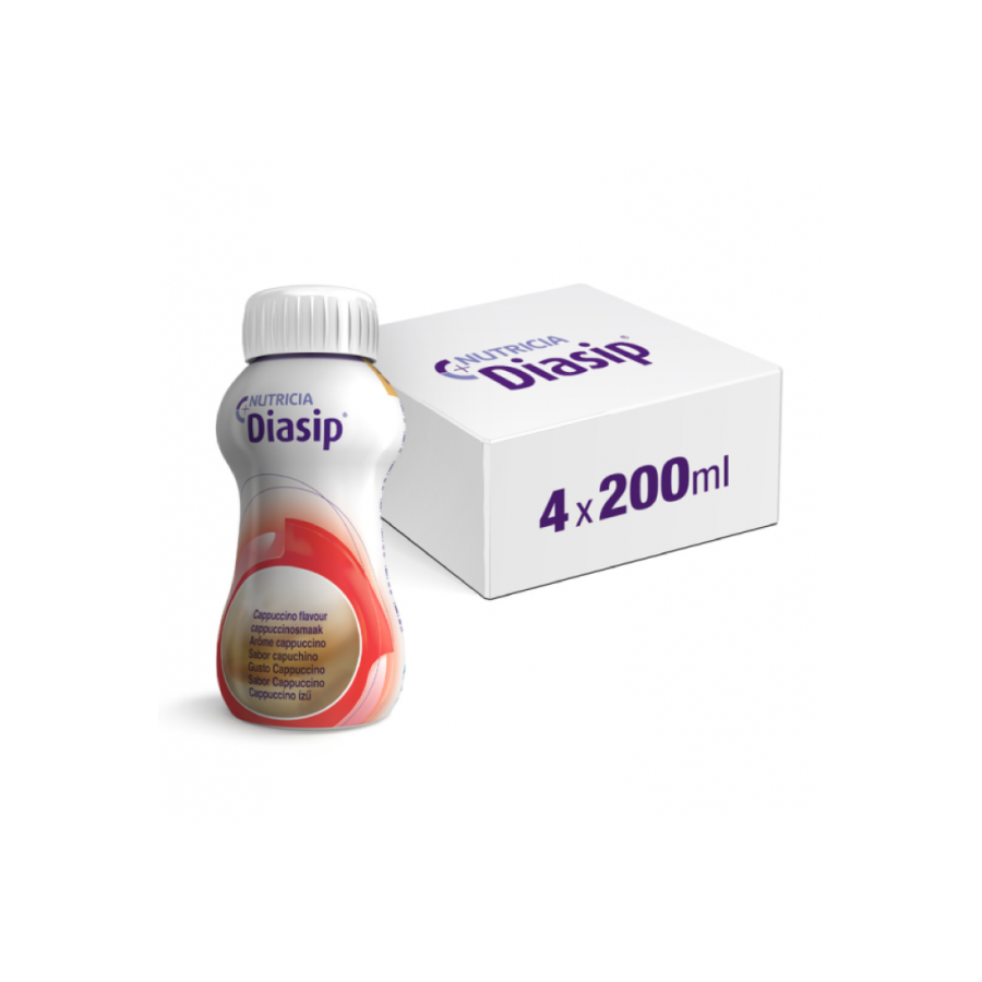 Diasip Gusto Cappuccino 4 x 200 ml - Alimento per Pazienti Diabetici