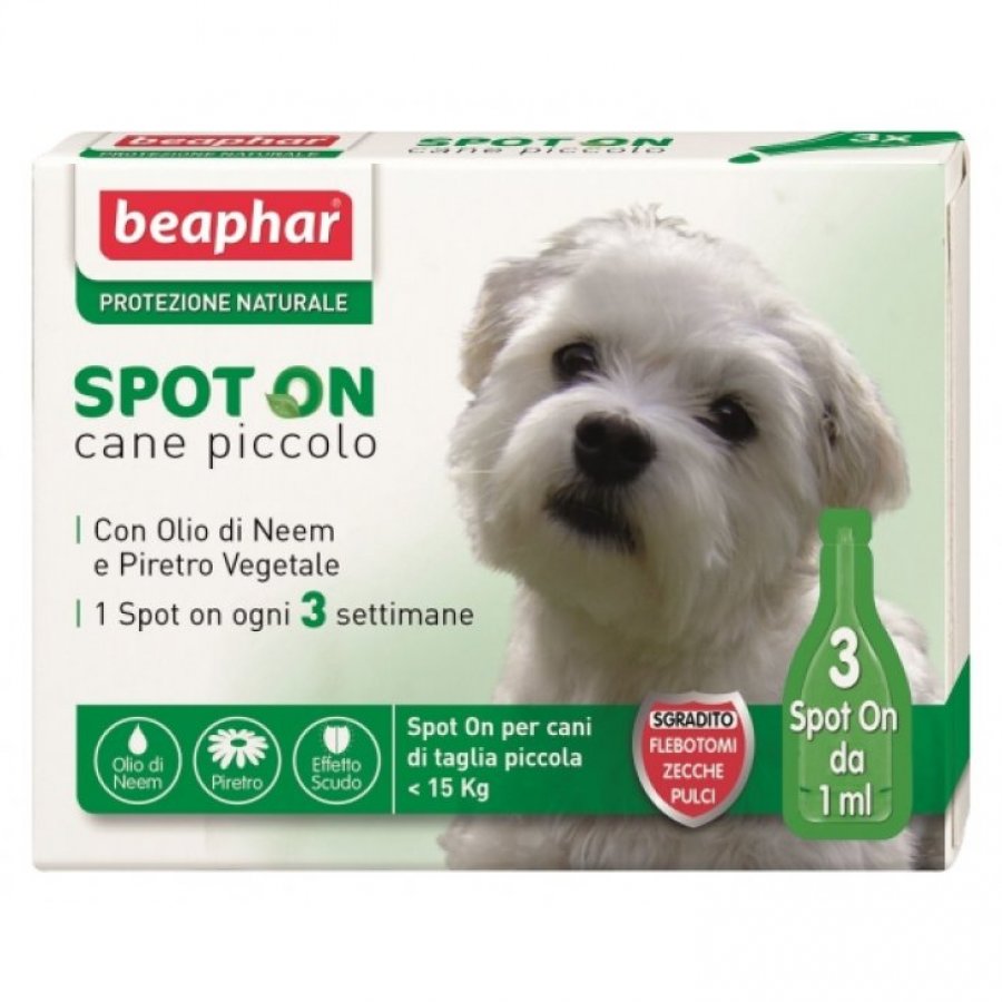 Protezione Naturale Spot On Antiparassitario per Cani Taglia Piccola - 3 Pipette da 1ml