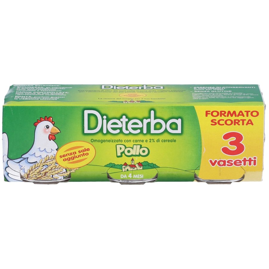 Dieterba Omogeneizzato Pollo, 3 x 80 g