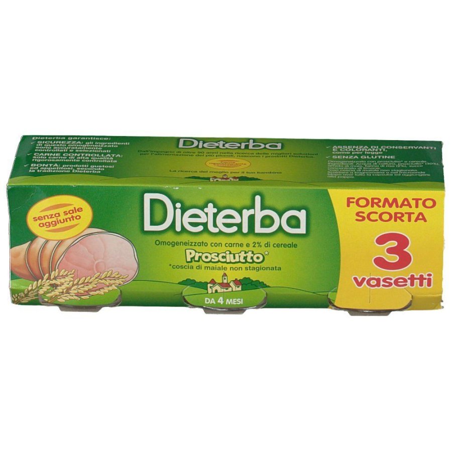 Dieterba Omogeneizzato Prosciutto, 3 x 80 g