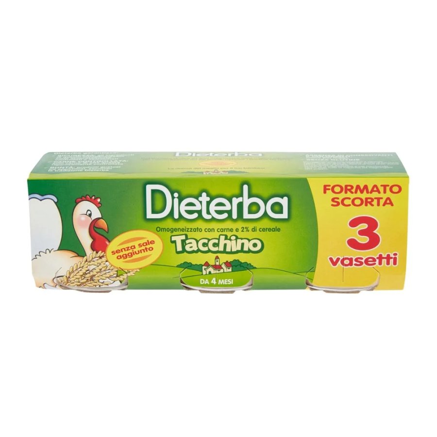 Dieterba Omogeneizzato Tacchino, 3 x 80 g