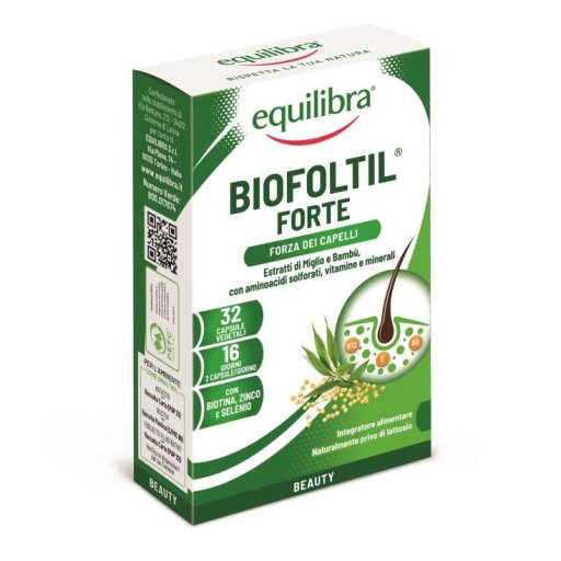 Biofoltil Forte 32 Capsule Vegetali - Integratore per Capelli e Unghie Forti