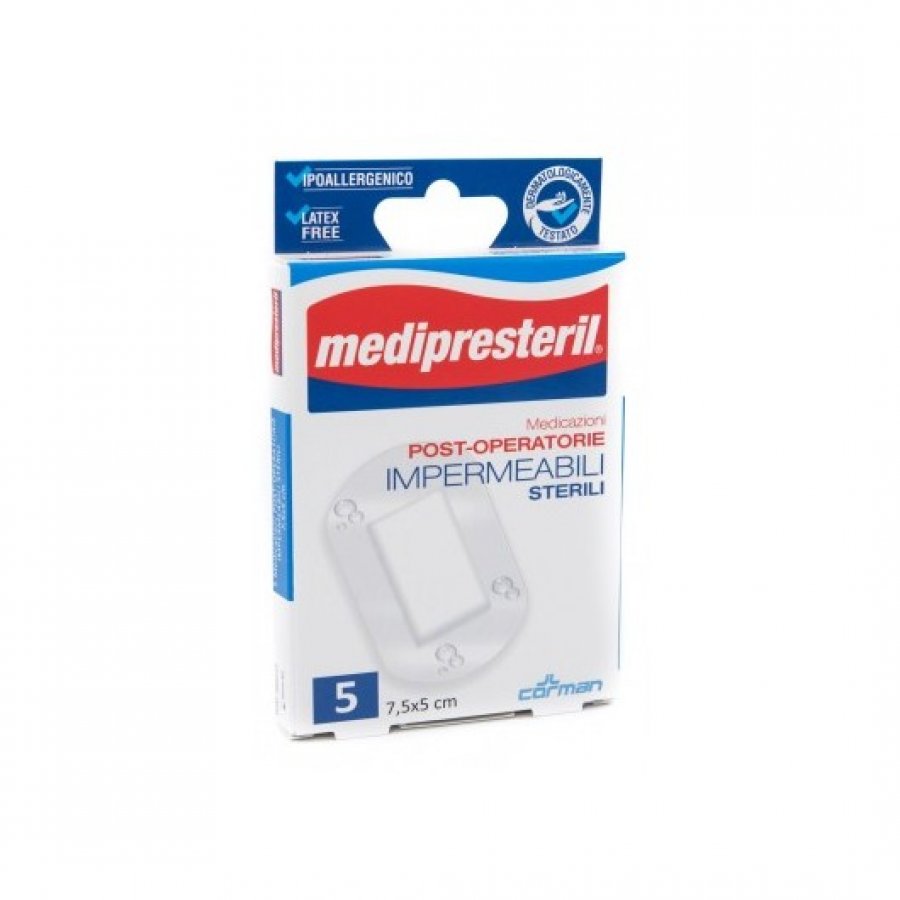 Medipresteril Medicazione Post Operatoria Impermeabile 7,5x5cm 5 Pezzi - Cura delle Ferite Dopo Interventi Chirurgici