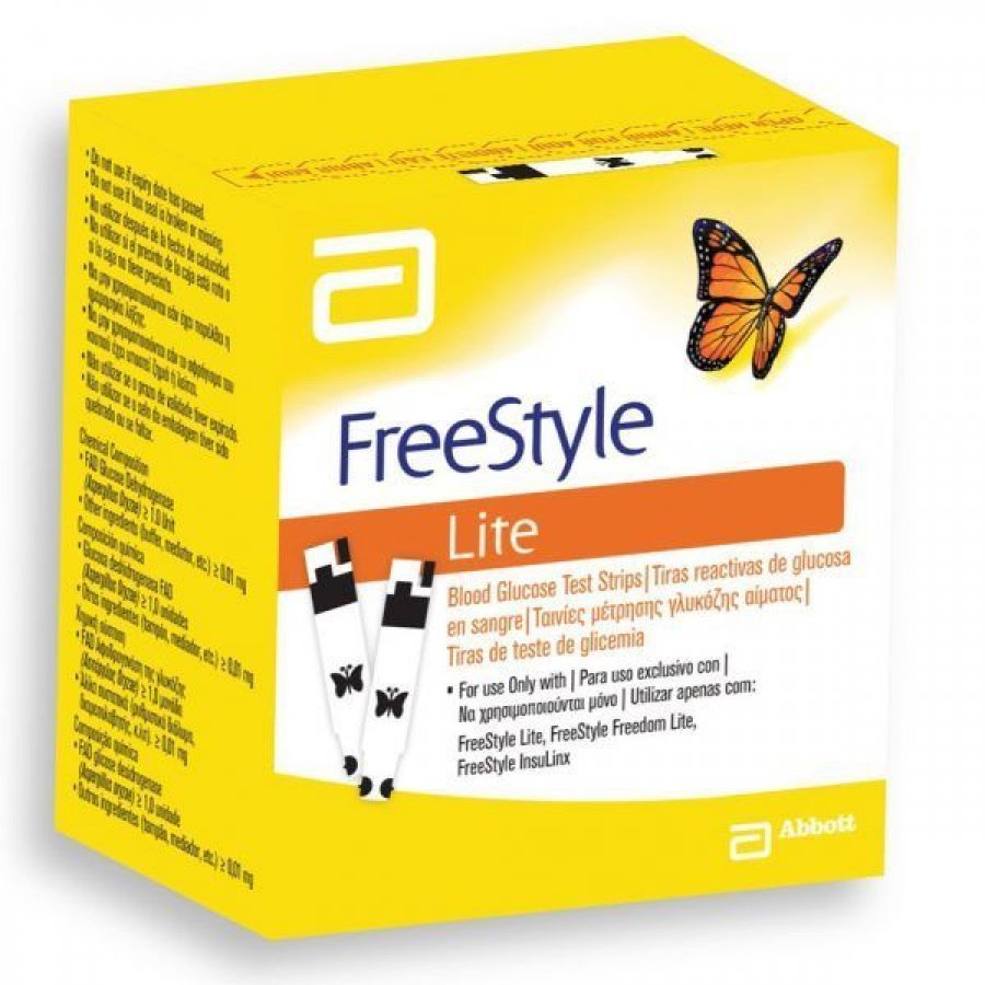 Freestyle Lite - Strisce di Misurazione Glicemia 25 Pezzi - Accessorio Essenziale per il Monitoraggio della Glicemia