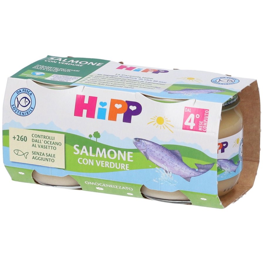 HiPP, Omogeneizzato Salmone con Verdure, 2 x 80 g