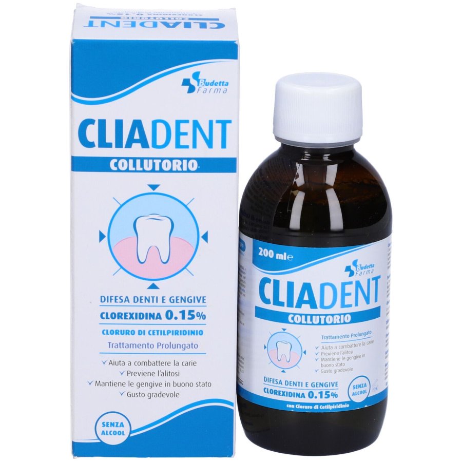 Budetta Farma, CliaDent Collutorio Clorexidina 0.15 %, 200 ml