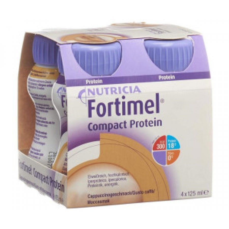 Fortimel Compact Protein Nutricia 4x125ml - Supplemento Alimentare Iperproteico - Gusto Caffè