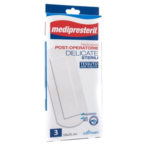 Medipresteril Medicazione Post Operatoria Delicata 10x25cm, 3 Pezzi - Cura delle Ferite Dopo Interventi Chirurgici