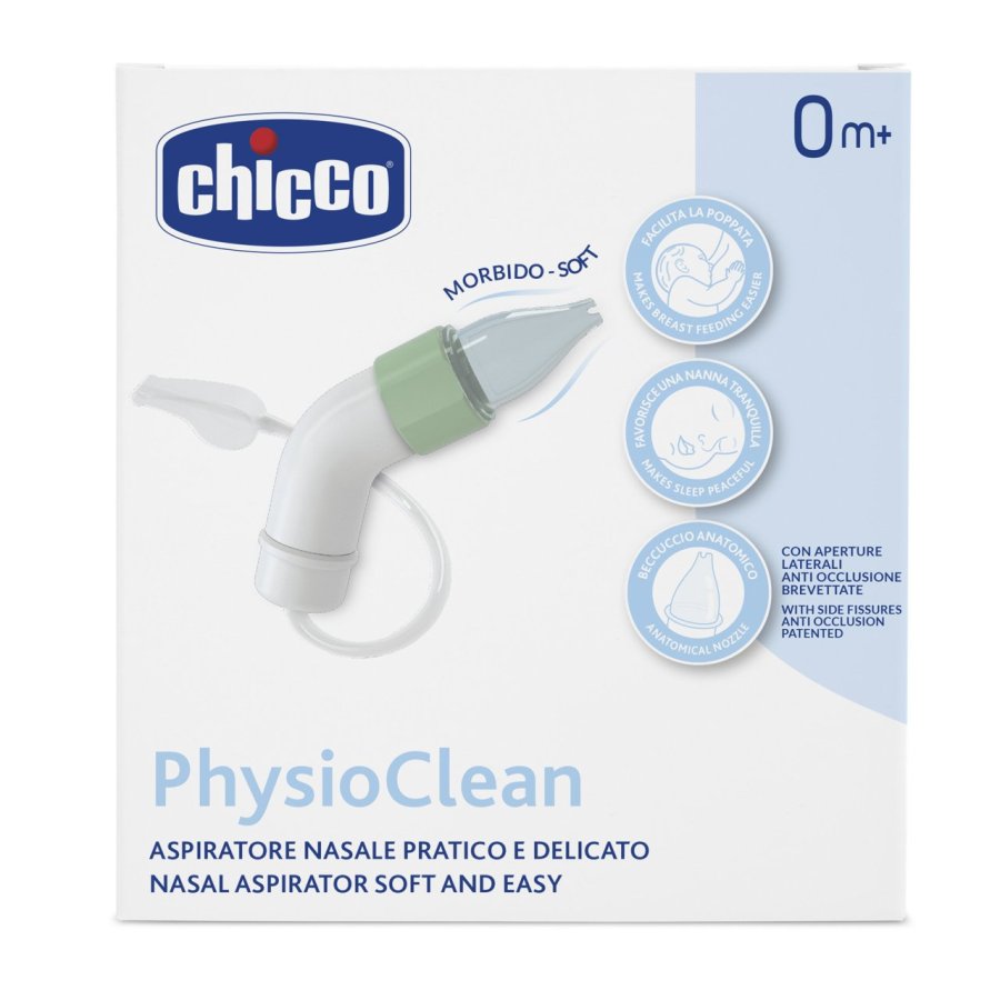 Chicco, PhysioClean Aspiratore Nasale Neonato 0M+, Kit Completo per Neonati