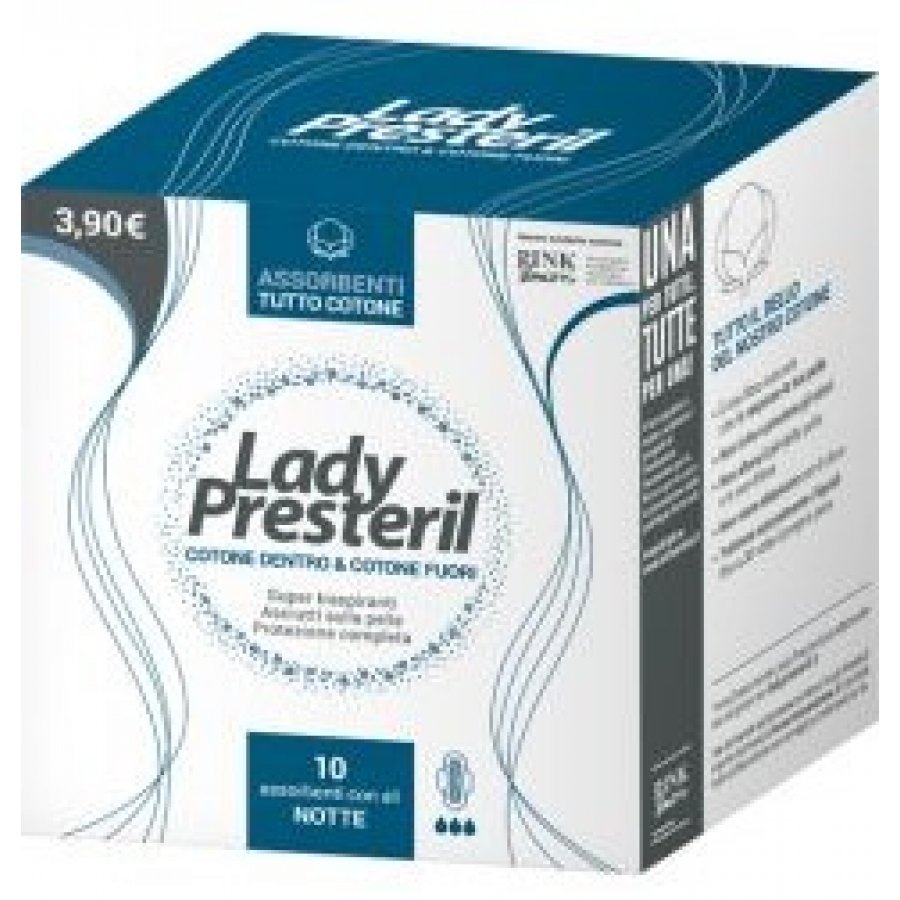 Lady Presteril - Pocket Notte Bio 24 Pezzi - Assorbenti Igienici Biodegradabili