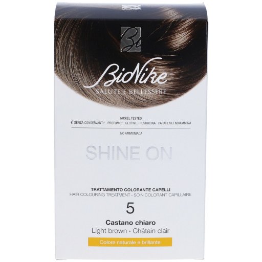 BioNike Shine On 5 Castano Chiaro, Tintura Permanente per Capelli