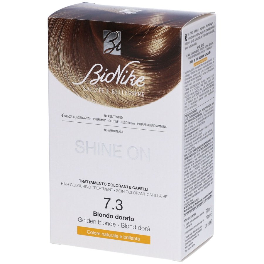 BioNike Shine On 7.3 Biondo Dorato, Tinta Permanente Senza Ammoniaca 50ml