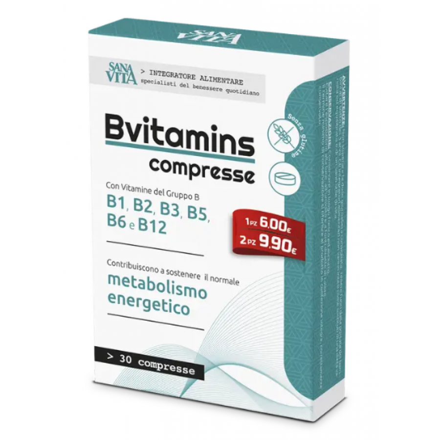 Sanavita B-Vitamins 30 Compresse - Integratore per Energia e Benessere