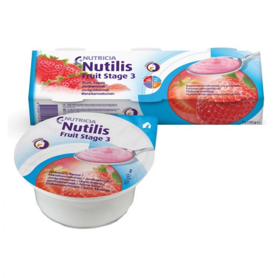 Nutilis Fruit Stage 3 Fragola Nutricia 3x150g - Supplemento Nutrizionale Completo