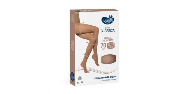Linea Classica Collant 70 Denari a Punta Aperta Nero Taglia