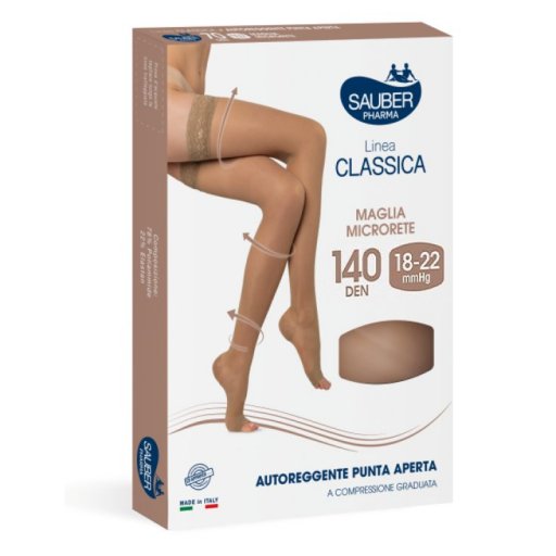 Linea Classica Gambaletto Punta Aperta 140 Denari Medio Taglia 2 - Compressione Terapeutica