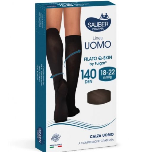 Calza Uomo Q-Skin 140 Denari Nero Taglia L/XL - Compressione Graduata