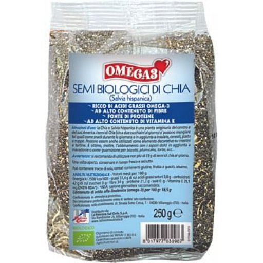 Omega 3 Semi Di Chia Bio Ad Alto Contenuto Di Fibra 250g