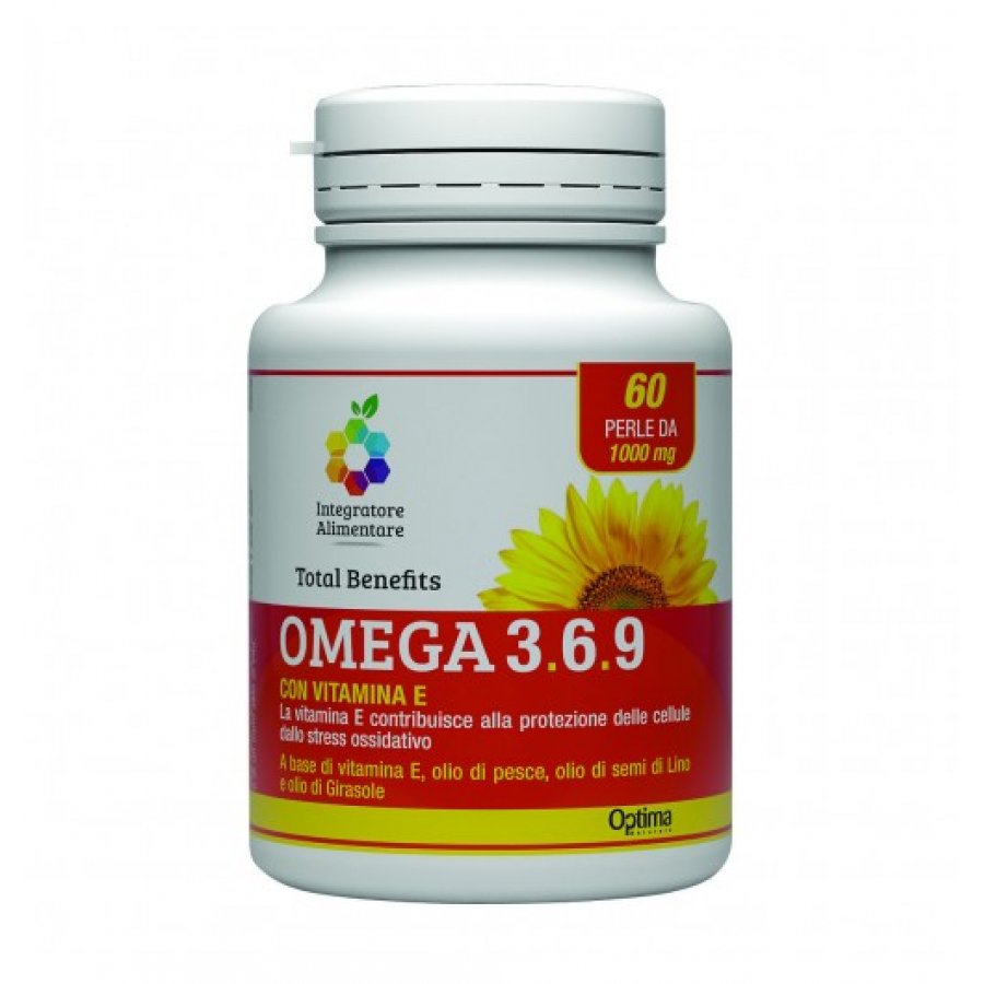 Omega 3 6 9 Total Benefits 60 Capsule Molli 380mg - Integratore Omega 3, 6 e 9 per una Vita Sana