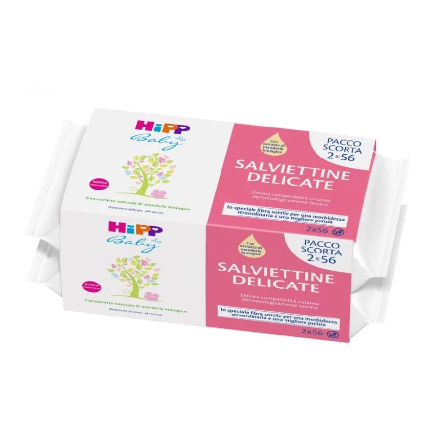 HiPP, Salviettine Delicate Multipack, 2 x 56 Salviettine