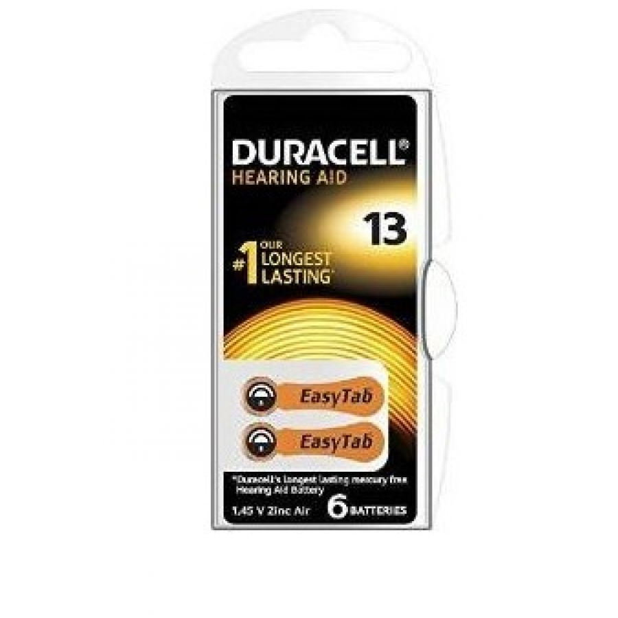 Duracell Hearing Aid Easy Tab 13 Pila Uditiva Colore Arancio