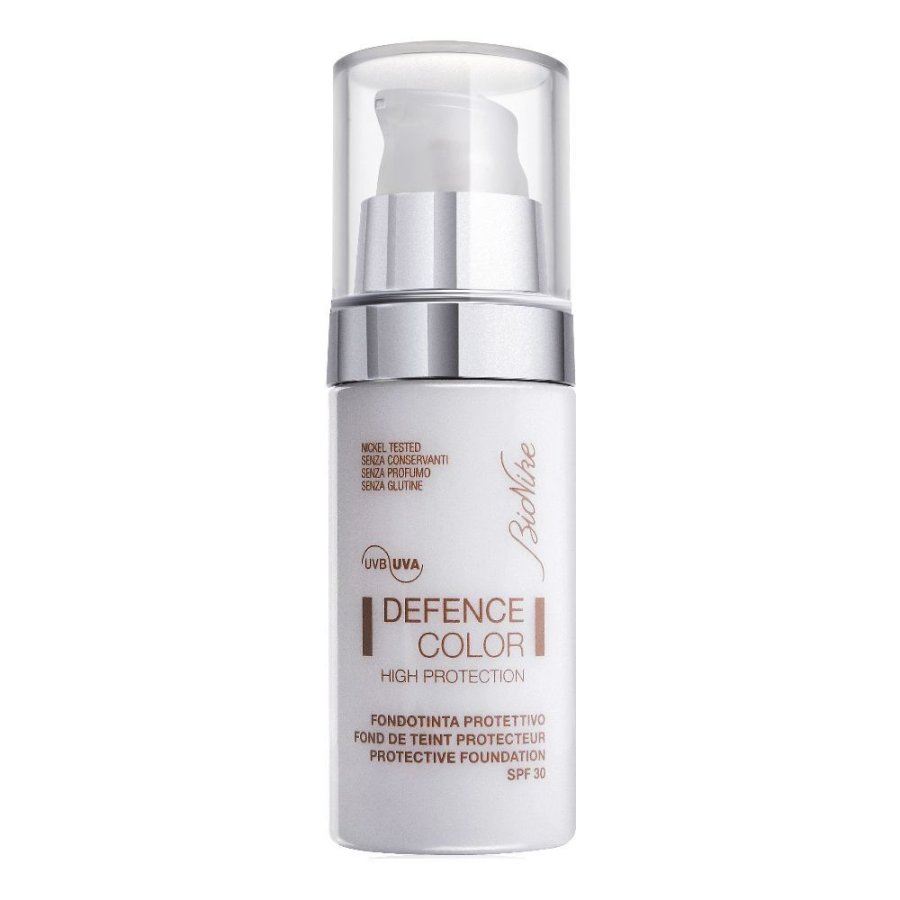 BioNike Defence Color Fondotinta Fluido High Protection 305 Cognac, Fondotinta Alta Protezione 30 ml