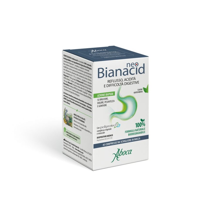 Aboca NeoBianacid - Acidità Reflusso Difficoltà di Digestione, 45 Compresse
