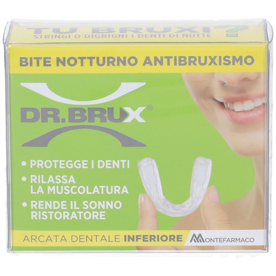 DR. BRUX Bite Notturno Antibruxismo Arcata Dentale Inferiore, 1 pezzo