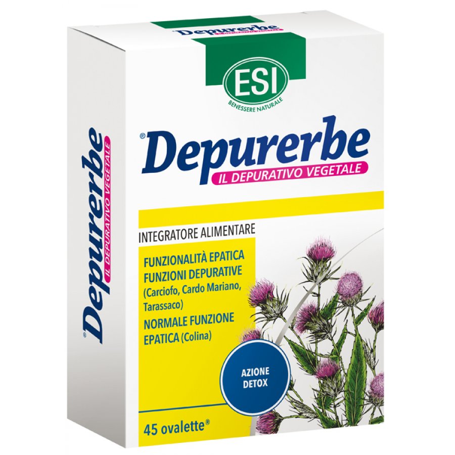 ESI Depurerbe - Integratore Naturale Depurativo per Fegato, 45 Ovalette